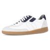 Sneaker PIUS GABOR, Herren, Gr. 10 (44,5), bunt (weiß, dunkelblau), Nappaleder, Veloursleder, sportlich, Schuhe, Freizeitschuh, Schnürschuh, Halbschuh mit Perforation, G-Weite