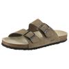 Pantolette JOSEF SEIBEL "Josef 01", Herren, Gr. 46, grau (taupe), Nubukleder, klassisch, Schuhe, Sommerschuh, Schlappen, Sandale mit softem Fußbett