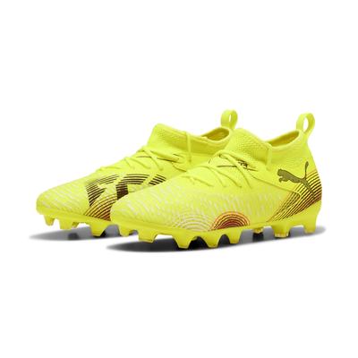 Fußballschuh PUMA "FUTURE 8 MATCH FG/AG Fußballschuhe Jugendliche", Kinder, Gr. 34, gelb alert schwarz sun struck pink, Obermaterial: Synthetik, Textil; Futter: Synthetik, Textil; Innensohle: Textil; Laufsohle: Synthetik, Schuhe Image