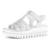 Sandalette GABOR, Damen, Gr. 36, silber (hellgrau, silberfarben), Ziegenveloursleder, Textil, Glitzer, modisch, Schuhe, Plateau, Sommerschuh, Riemchensandale mit Best Fitting-Ausstattung