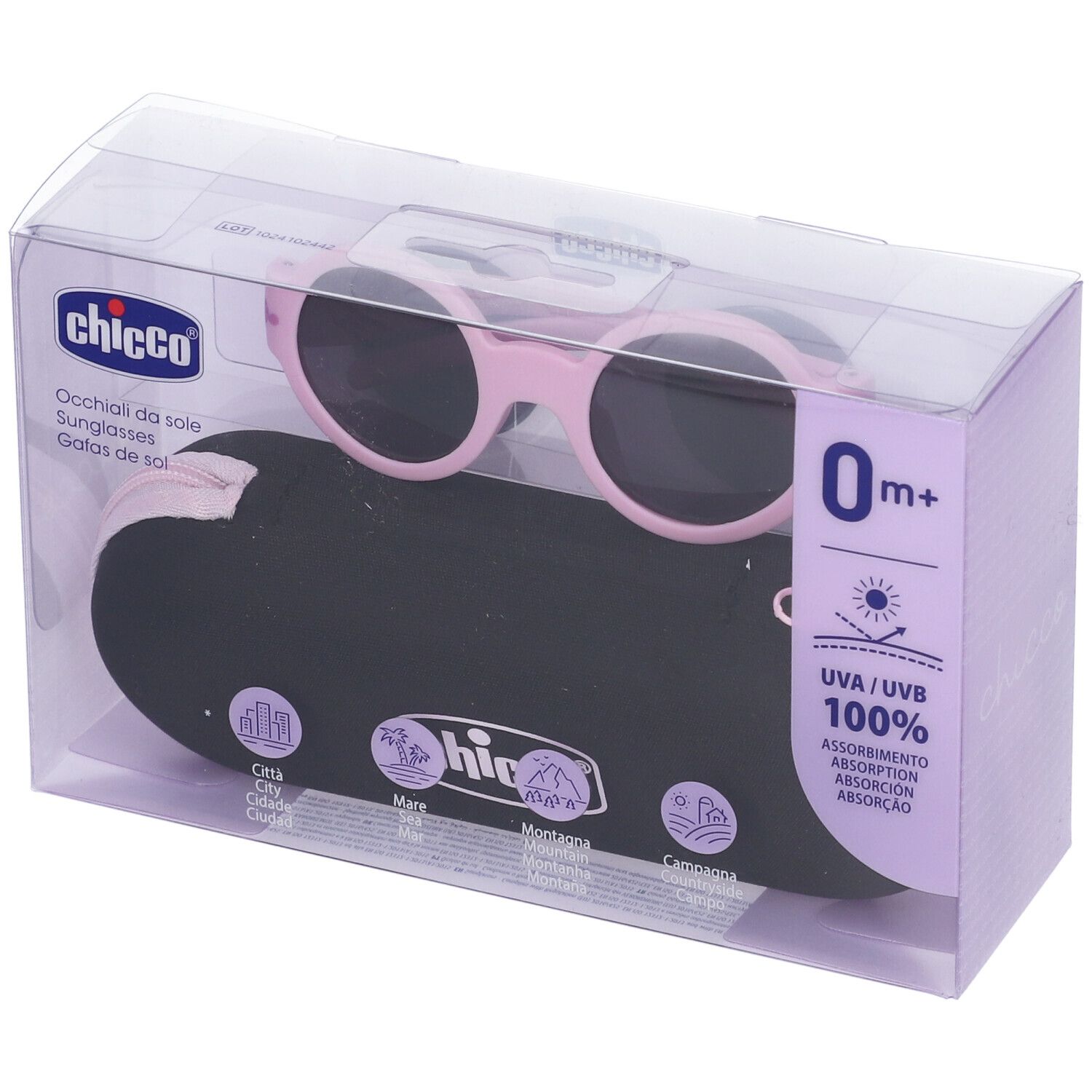 Chicco Occhiali da Sole 0+ Mesi Montatura Lilla Lenti Fumè 1 pz