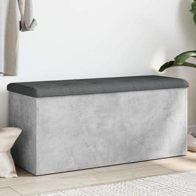TEMU Bench With Storage Space Concrete Gray 102x42x45 Cm Made Of Wood Image