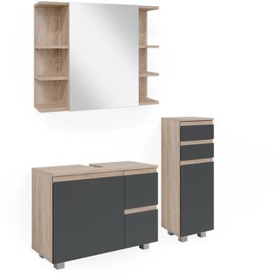 Badmöbel-Set J-Shape, Sonoma, 3 Teile, mit Midischrank Vicco Image