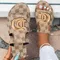 Women Luxury Flower Decor Slide Sandals Fashion Design Elegant Sexy Casual Flat Soles Summer Outdoor Spring Autumn Office Mujer