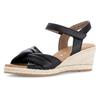 Keilsandalette GABOR "ATHEN", Damen, Gr. 36, schwarz, Nappaleder, unifarben, klassisch, Schuhe, Riemchensandale, Sommerschuh mit Klettverschluss, G-Weite