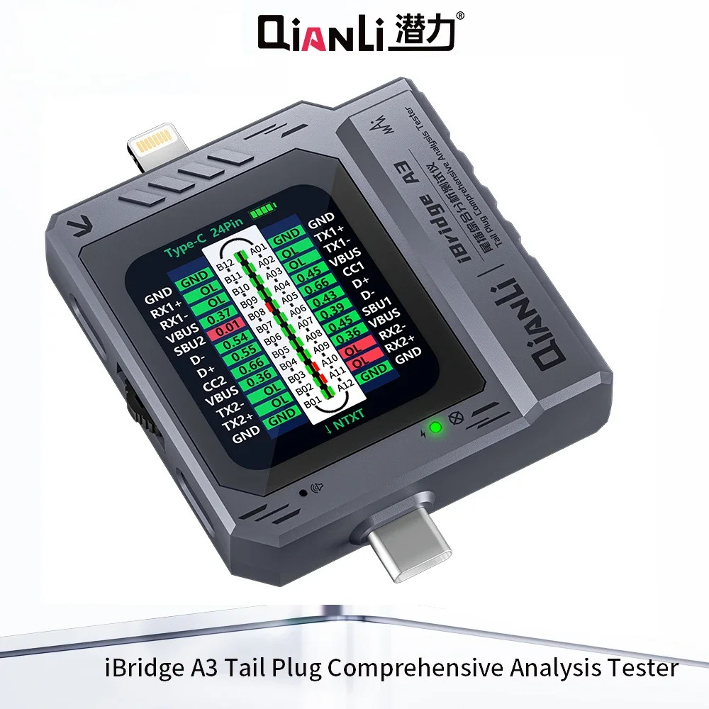 QIANLI iBridge A3 Handy-Heckstecker-Detektor Unterstützt Lightning- und Typ-C-Schnittstellengeräte für IPhone HUAWEI Samsung XM Image