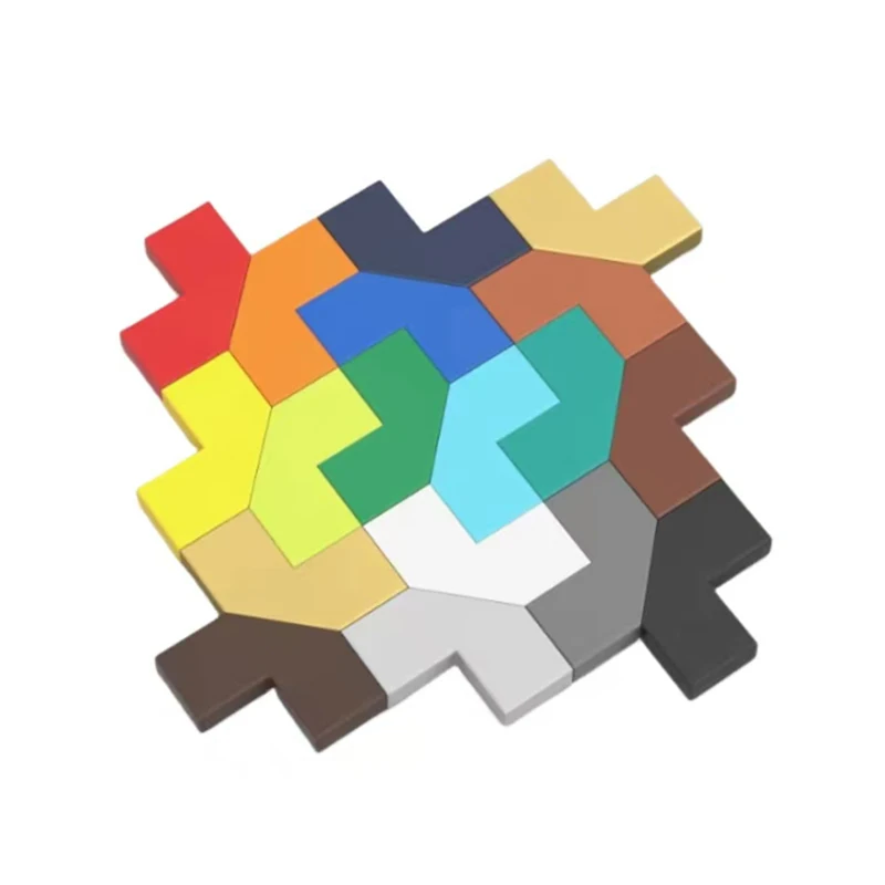 60 Stück MOC hohe Kompatibilität 27263 Keramikfliesen modifiziert 2 x 2 Ecke mit Schnittwinkel DIY leuchtender Ziegel Kinderspielzeug Image