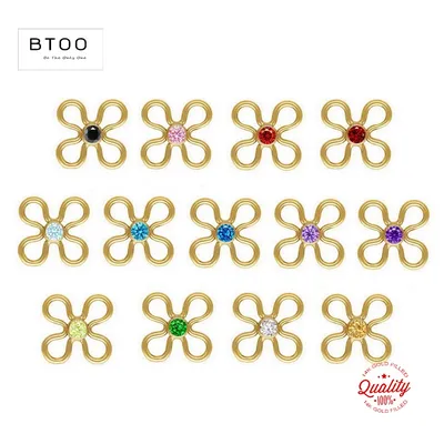 14K Gold Filled 7.5mm Flower Connector Charm Birthstone Pendant AAA Zircon Pendant DIY Jewelry