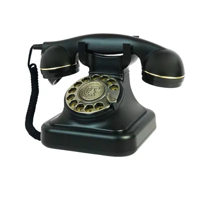 Retro Telephone, Black Corded Telephone,Decorative Rotary Dial Telephone Set, Analog Landline Phone