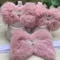 6. Dollbling Delicate Apricot Butterfly Baby Shoes Headband Set Luxury Diamond Fluff Outfit Red