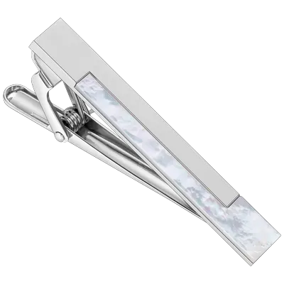 2 Inch Mother of Pearl Tie Clips for Men With Gift Box,Tie Bar for Men's Fashion,Suitable for Daily