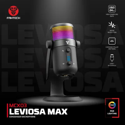 FANTECH LEVIOSA MAX MCX03 Condenser Microphone Type C Interface and Built-in 3/8 Recording Setup
