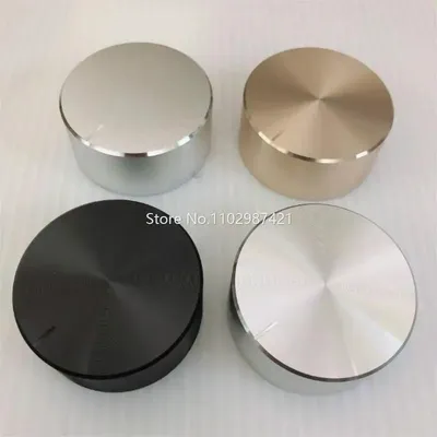 1 Piece Diameter 48MM Height 22MM Aluminum Alloy Amplifier Volume Potentiometer Knob Cap Silver