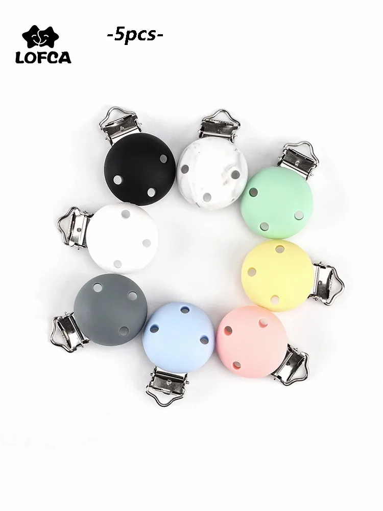 Lofca Clip en Silicone 5 pièces sucettes pour bébé pour bricolage sucette chaîne soins infirmiers dentition bébé cadeaux de qualité alimentaire gratuit BPA bébé