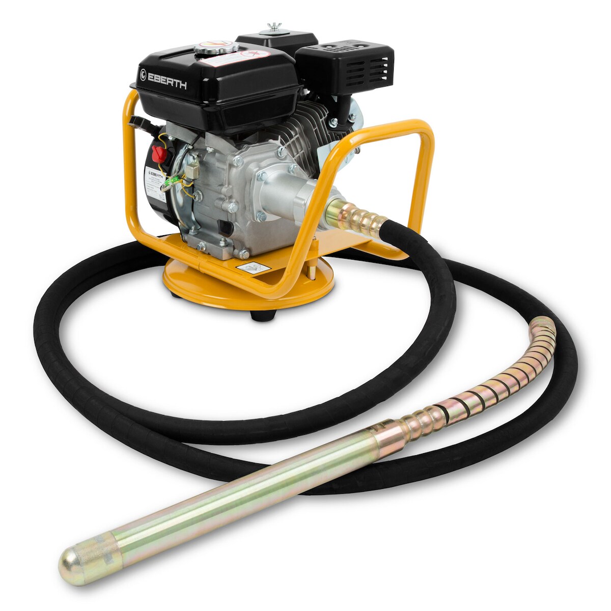 EBERTH Benzin-Betonrüttler 4800W, 6m Schlauch, 45mm Rüttelflasche, flexible Welle, drehbar, Metallrahmen Image