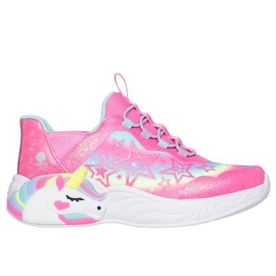 Skechers Girl's Slip-ins: Unicorn Dreams - Starry Lite Sneaker | Size 3.0 | Pink | Synthetic/Textile