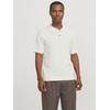 Polokragenpullover JACK & JONES "JPRCCCOOPER KNIT POLO SS SN", Herren, Gr. XL, rot (cloud dancer), Strick, Obermaterial: 100% Baumwolle, unifarben, modisch, regular fit normal, Kurzarm, Pullover