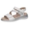 Riemchensandale CAPRICE, Damen, Gr. 40, silber (weiß, silberfarben), Leder, sportlich, Schuhe, Keilsandalette, Bequemschuh, Sommerschuh im Metallic-Look