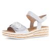 Keilsandalette GABOR, Damen, Gr. 38, grau (hellgrau), Ziegenveloursleder, Nappaleder, unifarben, metallic, modisch, Schuhe, Sommerschuh, Riemchensandale mit praktischen Klettverschlüssen