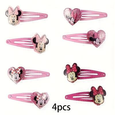TEMU 4pcs Cartoon Bow Hair Clips, No Damage To Hair, Thick Bangs And Broken Hair Pink Bb Clip, Perfect Gift For Image