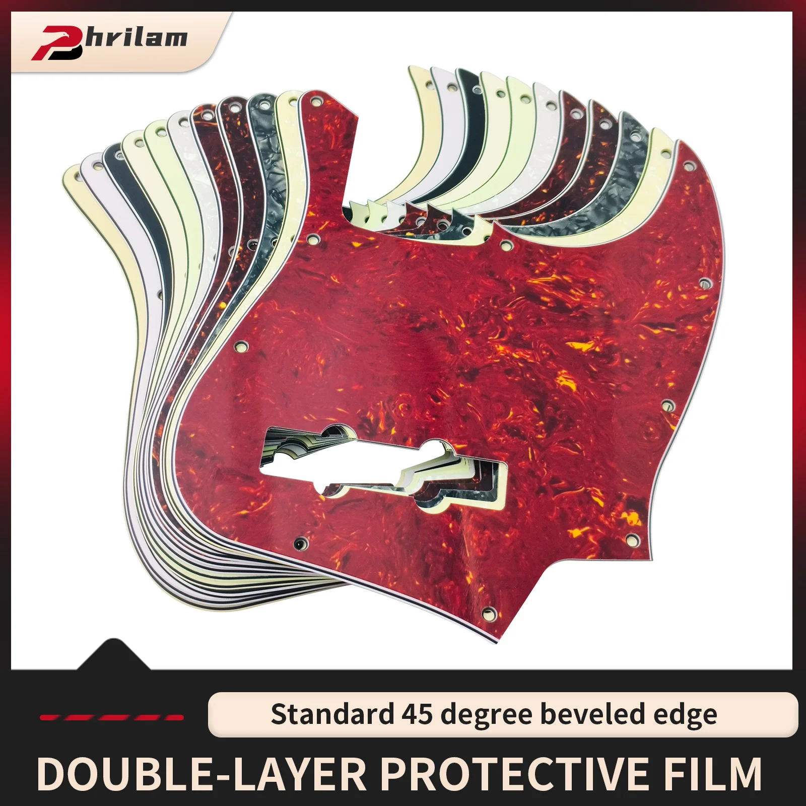 PHRILM10 Loch viersaitige JB Bassschutzplatte, geeignet für FD American Standard Jazz Bass, Bass Anti-Schaber, mehrere Farben