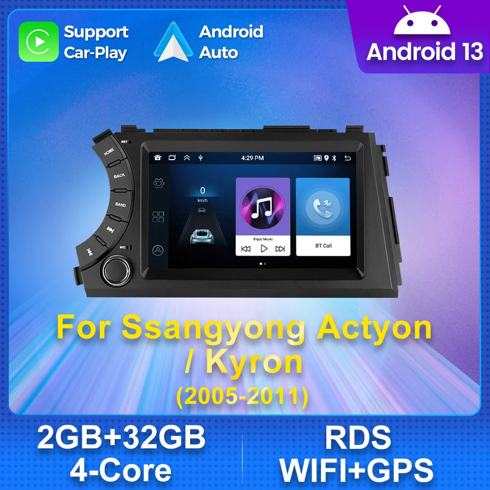 Android Carplay Autoradio für Ssangyong Kyron Actyon 2010 2013 2013-2016 GPS 2din Multimedia Video Player FM WiFi Image