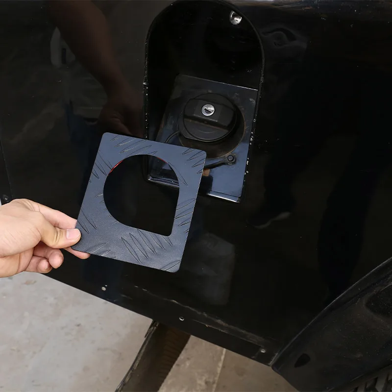 Für Land Rover Defender 90 110 2004-2018 Aluminium Kraftstoff tankdeckel Bodenplatte Dekoration Aufkleber Autozubehör Image
