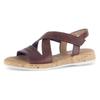 Riemchensandale GABOR "RHODOS", Damen, Gr. 39, braun, Kalbsleder, unifarben, casual, Schuhe, Keilsandalette, Sommerschuh, Komfortschuh in Weite G (= weit)