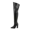 Overknee-hohe Stiefel für Damen, ultrahoher Absatz, elegante Schuhe mit Reißverschluss hinten, amerikanische Damen, sexy Absatz, hohe Winterstiefel, große Größe 45