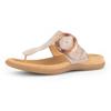 Dianette GABOR, Damen, Gr. 38, beige, Ziegenveloursleder, unifarben, casual, Schuhe, Keilabsatz, Sommerschuh, Bequemschuh mit dekorativer Zierschnalle