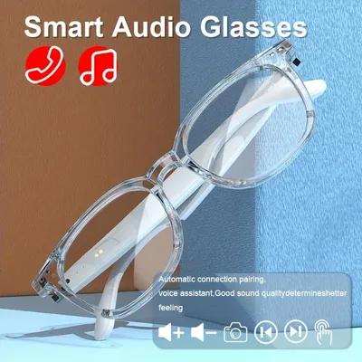 Intelligente Bluetooth 5.4-Brille kann Musikanrufe hören, lichtempfindliche Sonnenbrille, Schnelllade-Kopfhörer für Männer und Frauen Image