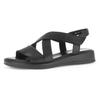 Riemchensandale GABOR "RHODOS", Damen, Gr. 40, schwarz, Glattleder, casual, Schuhe, Keilsandalette, Sommerschuh, Komfortschuh in Weite G (= weit)