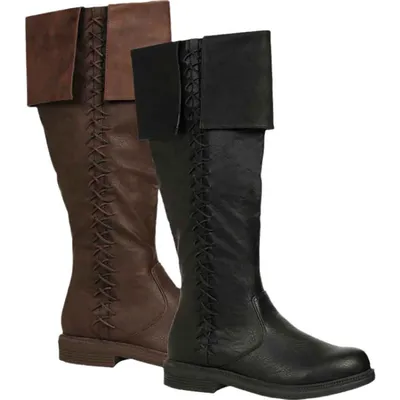 Nordic Viking Männer Stiefel Retro Mittelalterlichen Römischen Piraten Stiefel Gothic Männer Schuhe Image