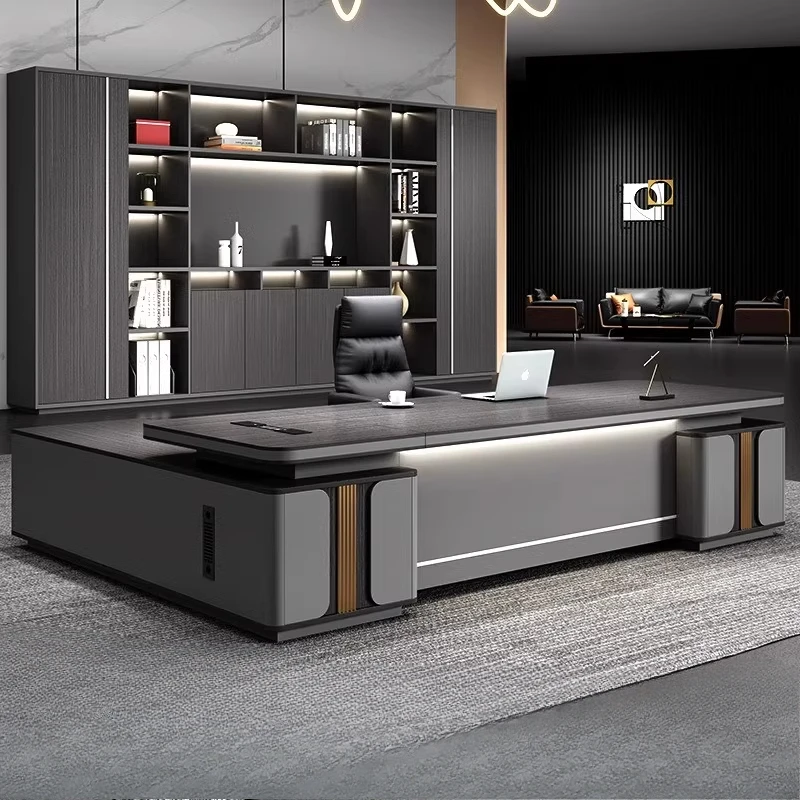 L-förmiger Schreibtisch mit Stauraum Designer-Computertisch Moderne Arbeitsstation Mesa Escriutorio für das Home Office Image