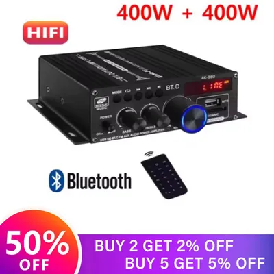 NEUE AK-380 Sound Verstärker Kanal 2,0 HIFI Bluetooth Amp Digital Audio für Heimkino Sound System Image