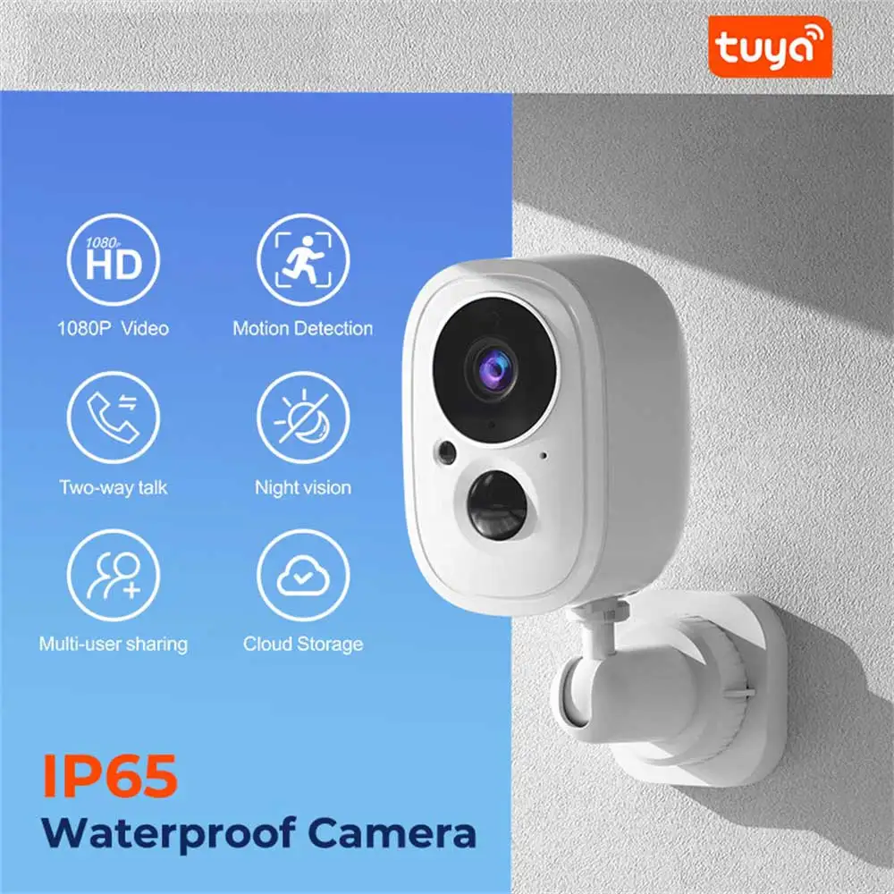 Tuya Wifi IP-Kamera Sicherheitsschutz 2MP Outdoor Indoor-Kameras für Home Security SmartLife Wasserdichte Nachtsicht Image