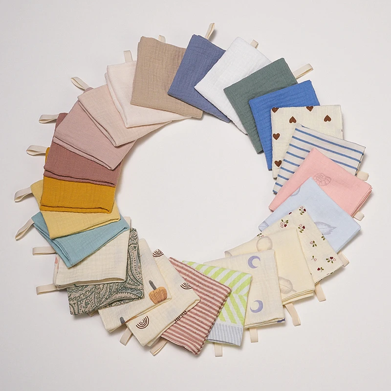 5 stücke Zufällige Farbe Baby Handtuch Neugeborenen Musselin Quadrate Weiche Baumwolle Gaze Gesicht Handtücher für Babys Zubehör