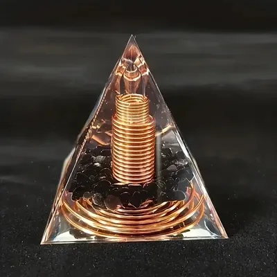 Energy Pyramid Orgonite Reiki Natural Amethyst Peridot Reiki Chakra Meditation Tool Room Decor