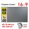 16:9 Simple Projector Curtain 60/72/84/100/120/150 inch Portable HD Display Screen Home Cinema