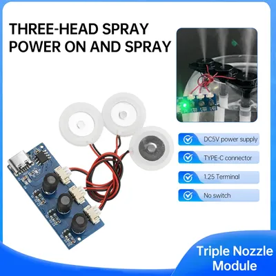 DC 5V Type C Dual Spray Three Spray Humidifier DIY Kits Mist Maker and Driver Circuit Board Fogger