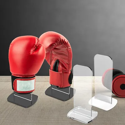 2 Pcs Acrylic Boxing Glove Displays Support Showing Shelf Family Collection Autographed Glove Racks
