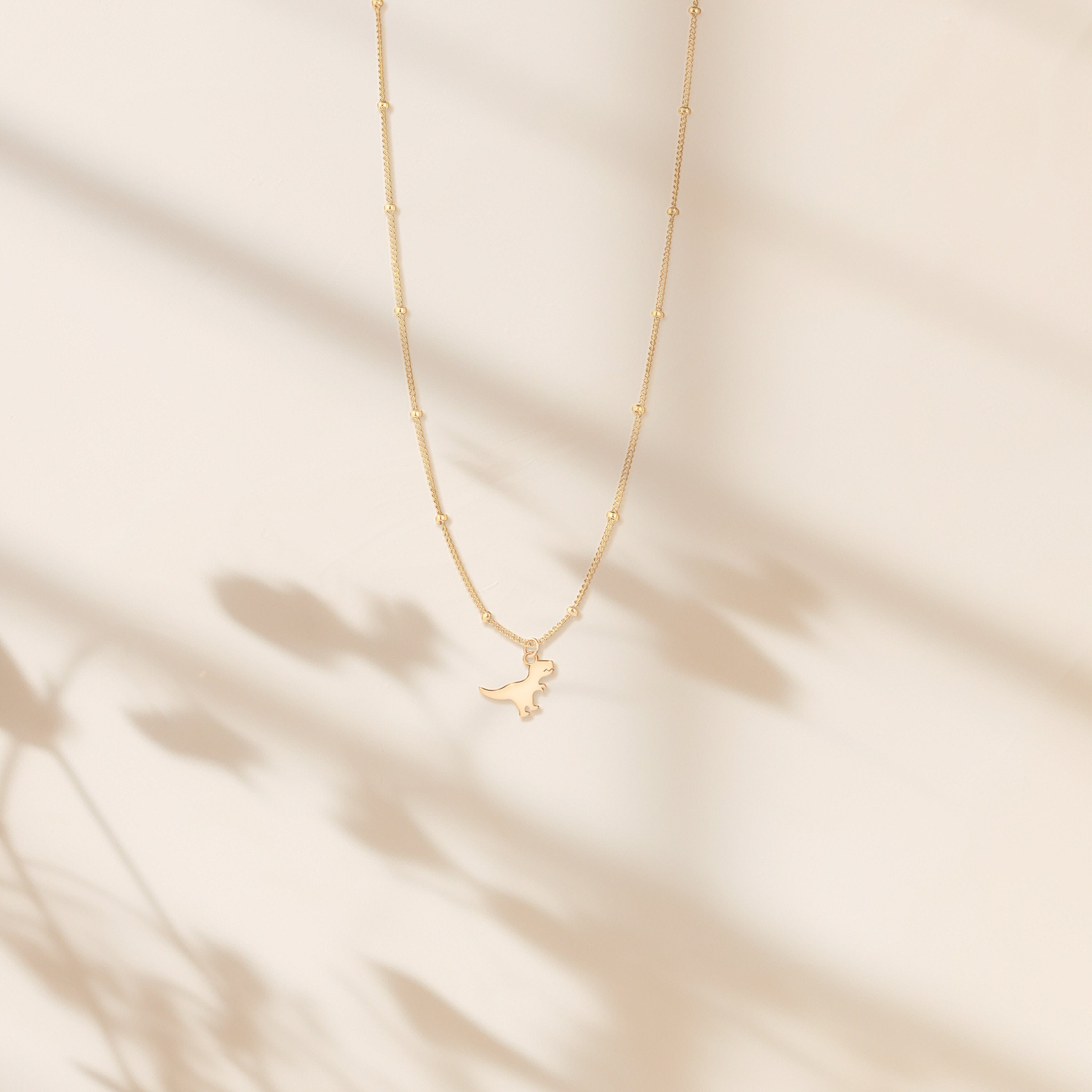 Collana T-Rex con ciondolo di dinosauro, gioielli per lei, mini ciondolo di dinosauro, regalo personalizzato per la mamma, collana di compleanno, gioi