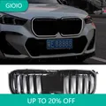 Per BMW X1 2023 2024 LED con luce Nero lucido Paraurti anteriore Rene Grill Auto Paraurti anteriore Griglie ABS Accessori esterni