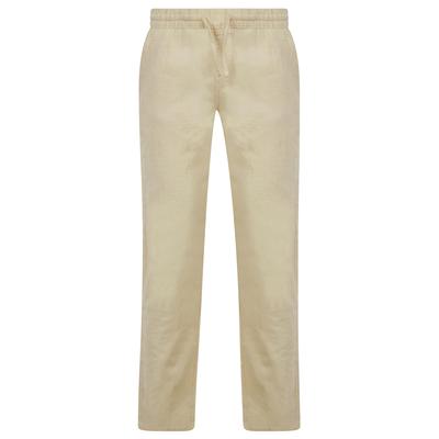 Trousers Renn Cotton Linen Comfort Fit Elasticated Waist Trousers in Natural / S - Tokyo Laundry