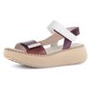Sandalette GABOR, Damen, Gr. 37, braun (camelfarben kombiniert), Leder, Ziegenveloursleder, modisch, Schuhe, Plateau, Keil, Riemchensandale mit Best Fitting-Ausstattung