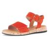 Keilsandalette GABOR "RHODOS", Damen, Gr. 38, orange, Ziegenveloursleder, unifarben, klassisch, Schuhe, Riemchensandale, Komfortschuh, Sommerschuh mit hübscher Zierschnalle
