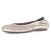 Ballerina GABOR, Damen, Gr. 38,5, gold (goldfarben), Glattleder, metallic, geflochten, klassisch, Schuhe, Schlupfschuh, Frühlingsschuh, Businessschuh mit tollem Flechtmuster