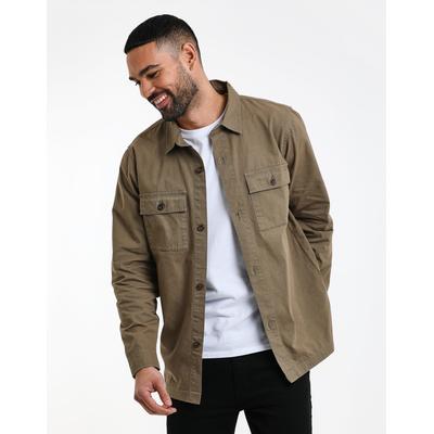 Khaki Green Relaxed Fit Lightweight Shacket