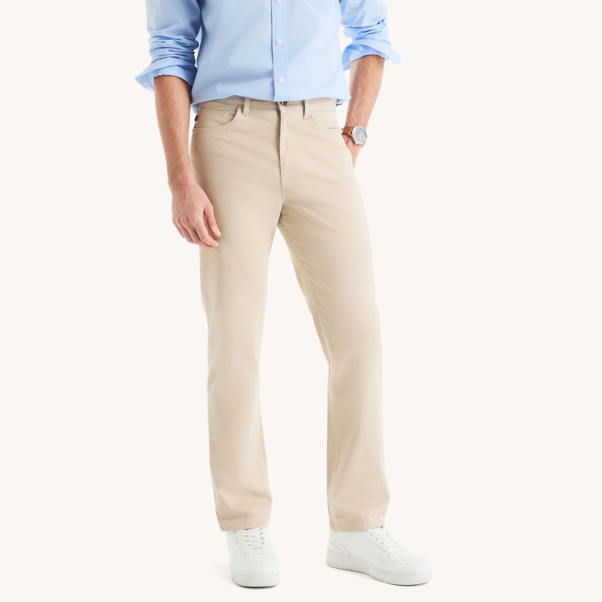 Nautica Men's Straight Fit Stretch Pant 150 (True Stone), 30x32