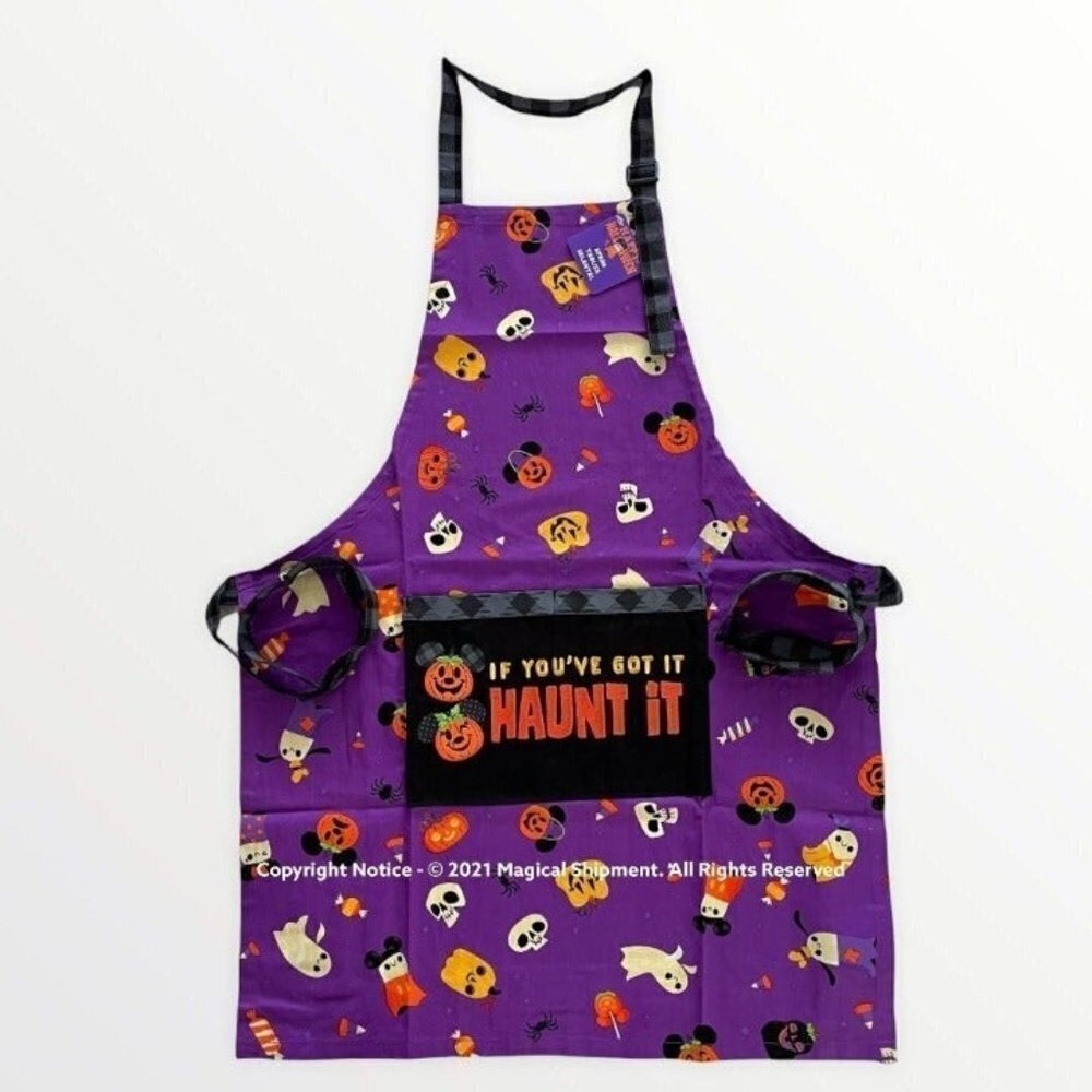 Disney Kitchen | Disney Parks - Halloween Haunt It Pumpkins Adult Kitchen Apron | Color: Purple | Size: Os